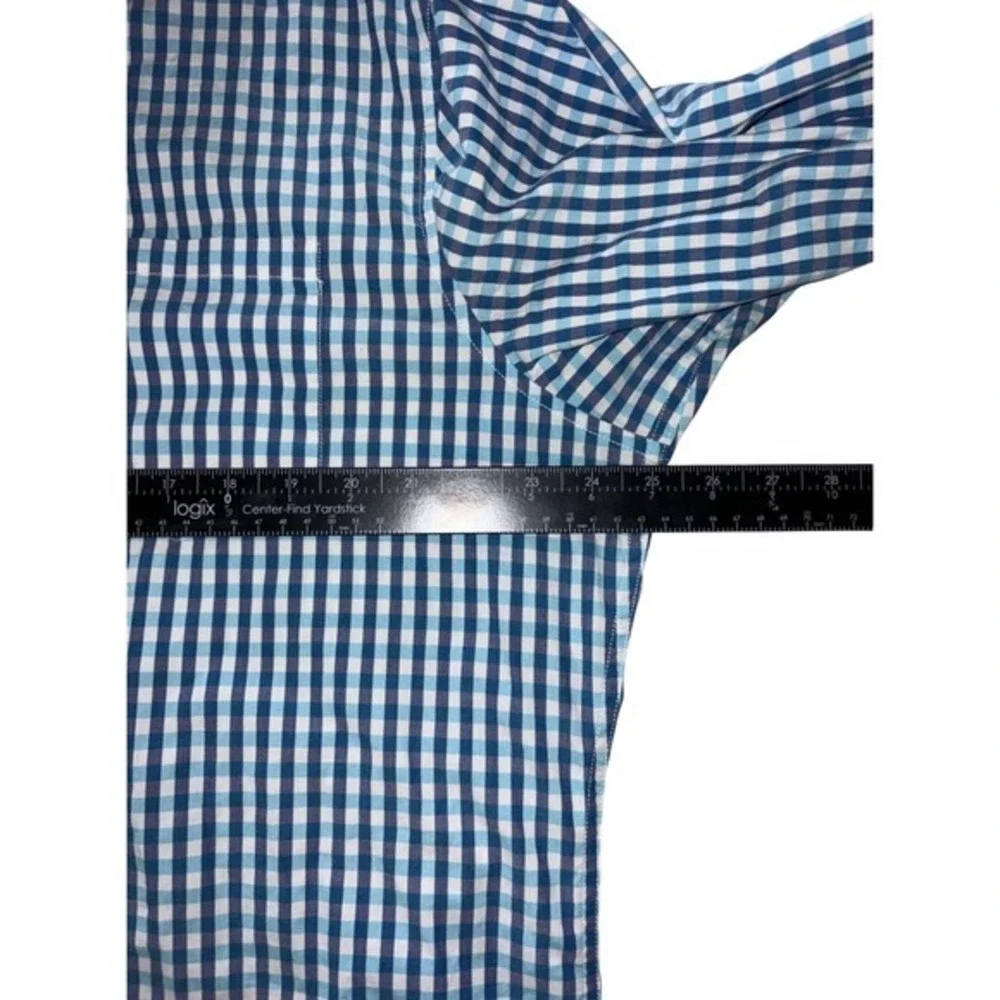 Banana Republic Grant Fit Mens XL‎ Blue Gingham Check Button Down Cotton Shirt